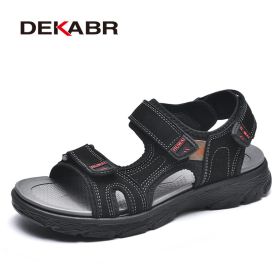 DEKABR Summer Men Casual Beach Outdoor Water Shoes Breathable Trekking Fashion Sandals Fishing Genuine Leather Leisure Shoes