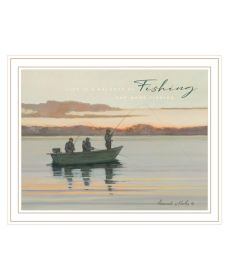 "Fishing" by Bonnie Mohr, Ready to Hang Framed Print, White Frame