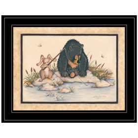 "Gone Fishing" by Mary June, Ready to Hang Framed Print, Black Frame