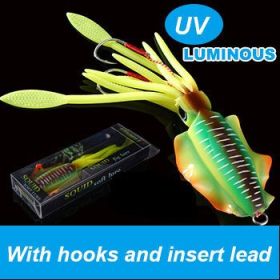 UVluminous Bionic Squid Fishing Lure Deep Sea Boat Fishing Bait (Option: Yan E-85g)