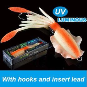 UVluminous Bionic Squid Fishing Lure Deep Sea Boat Fishing Bait (Option: Color G-85g)