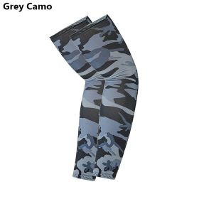 2pcs Arm Sleeves; Sports Sun UV Protection Hand Cover Cooling Warmer For Running Fishing Cycling (Color: Gray Camo)