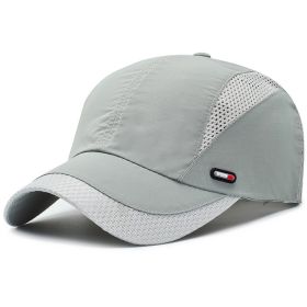 Quick-drying Mesh Baseball Cap - Breathable Sun Hat for Men - Outdoor Fishing & Summer Activities (Color: Light Grey)