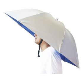 35 Inch Hands Free Foldable Anti UV Adjustable Umbrella Cap Suitable For Fishing Golf Camping Beach Gardening Sun Shade Outdoor (size: Single Layer - Silver)