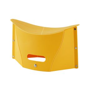 1pc Folding Stool; Solid Lightweight Portable Durable Stool For Outdoor Camping Fishing (Color: Yellow)