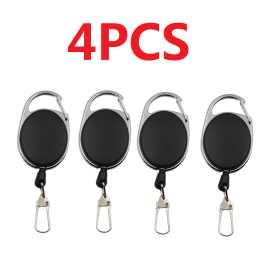 2pcs/4pcs Retractable Key Chain Reel Badge Holder Fly Fishing Zinger Retractor With Quick Release Spring Clip Fishing Accessories (Quantity: DY05-4 PCS)
