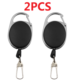 2pcs/4pcs Retractable Key Chain Reel Badge Holder Fly Fishing Zinger Retractor With Quick Release Spring Clip Fishing Accessories (Quantity: DY05-2 PCS)