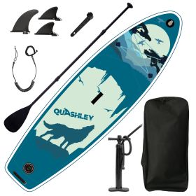 Inflatable Paddle Board, Stand Up Paddle Boards for Adults, Sup Board for Fishing, Wide Stance for All Levels, Inflatable Standup Paddleboard (Color: Q-MOON)
