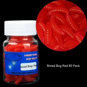 Soft Bait Fake Worm Mealworm Earthworm Red Bottled Bionic Lure (Option: Mealworm Red 80 Pcs)