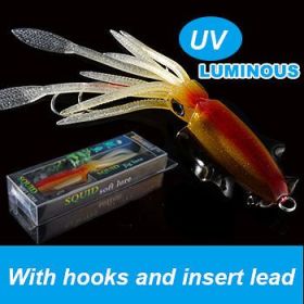 UVluminous Bionic Squid Fishing Lure Deep Sea Boat Fishing Bait (Option: Color A-120g)