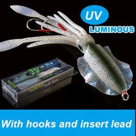 UVluminous Bionic Squid Fishing Lure Deep Sea Boat Fishing Bait (Option: Color B-120g)