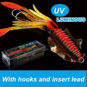 UVluminous Bionic Squid Fishing Lure Deep Sea Boat Fishing Bait (Option: Color C-150g)